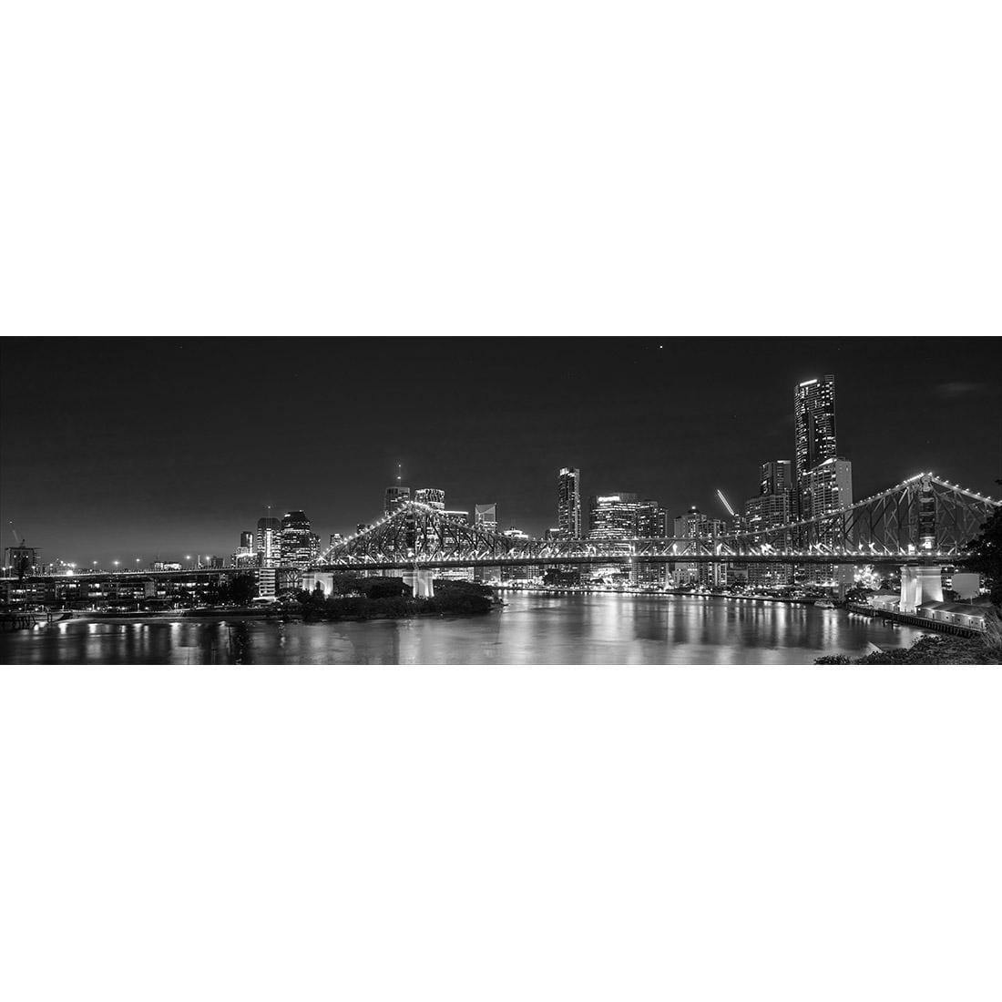 Story Bridge Alight Brisbane, Black and White (Long)