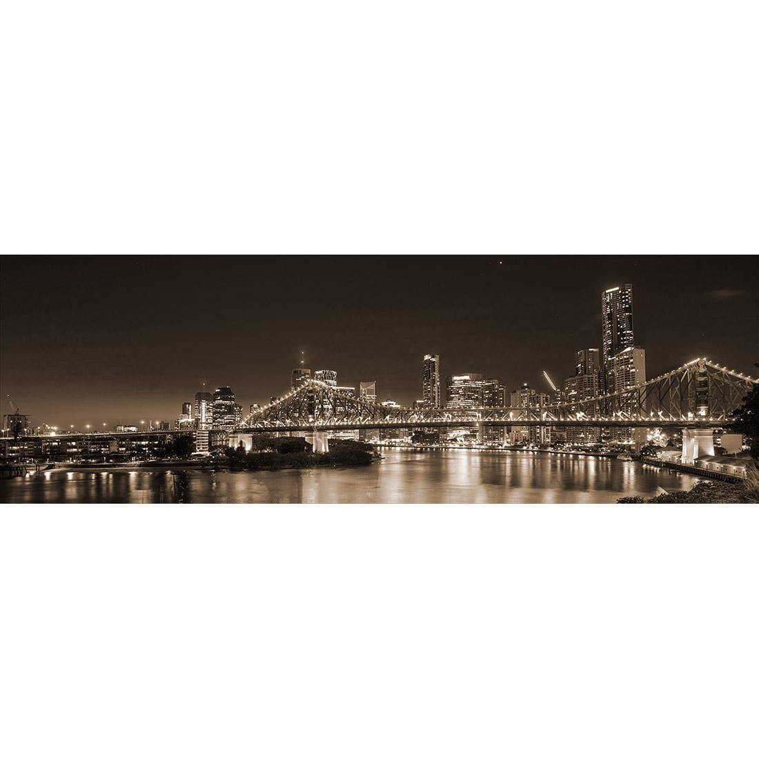 Story Bridge Alight Brisbane, Sepia (Long)