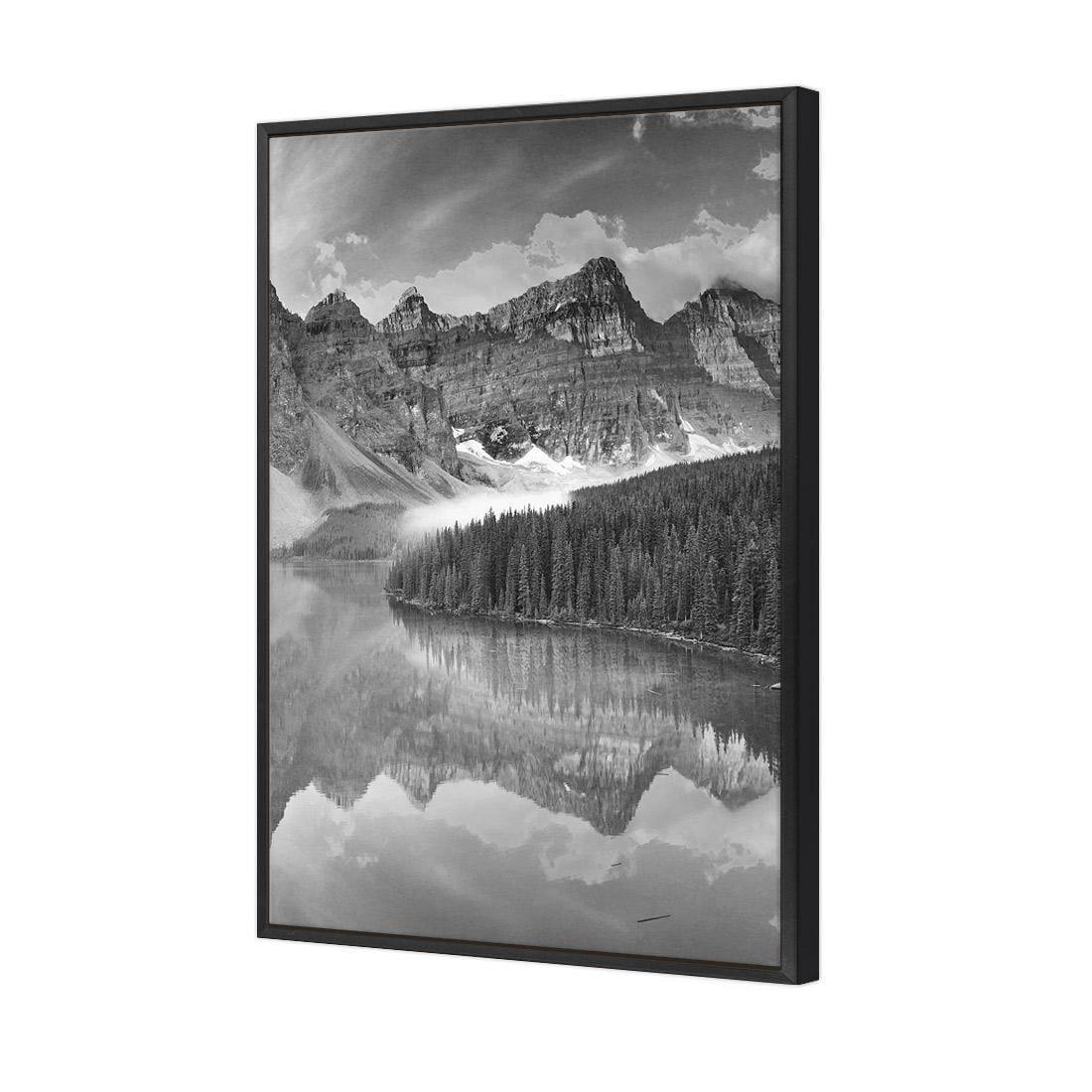 Canadian Lake Reflection, Black and White (Portrait)