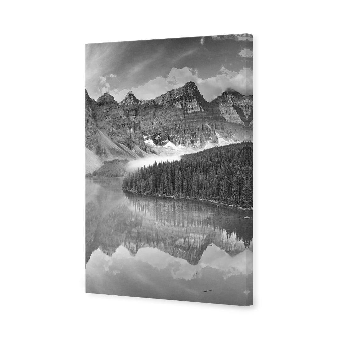 Canadian Lake Reflection, Black and White (Portrait)