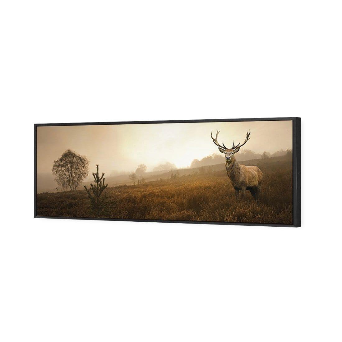 Morning Stag (Long) | Classic Canvas | Floating Frame | Black