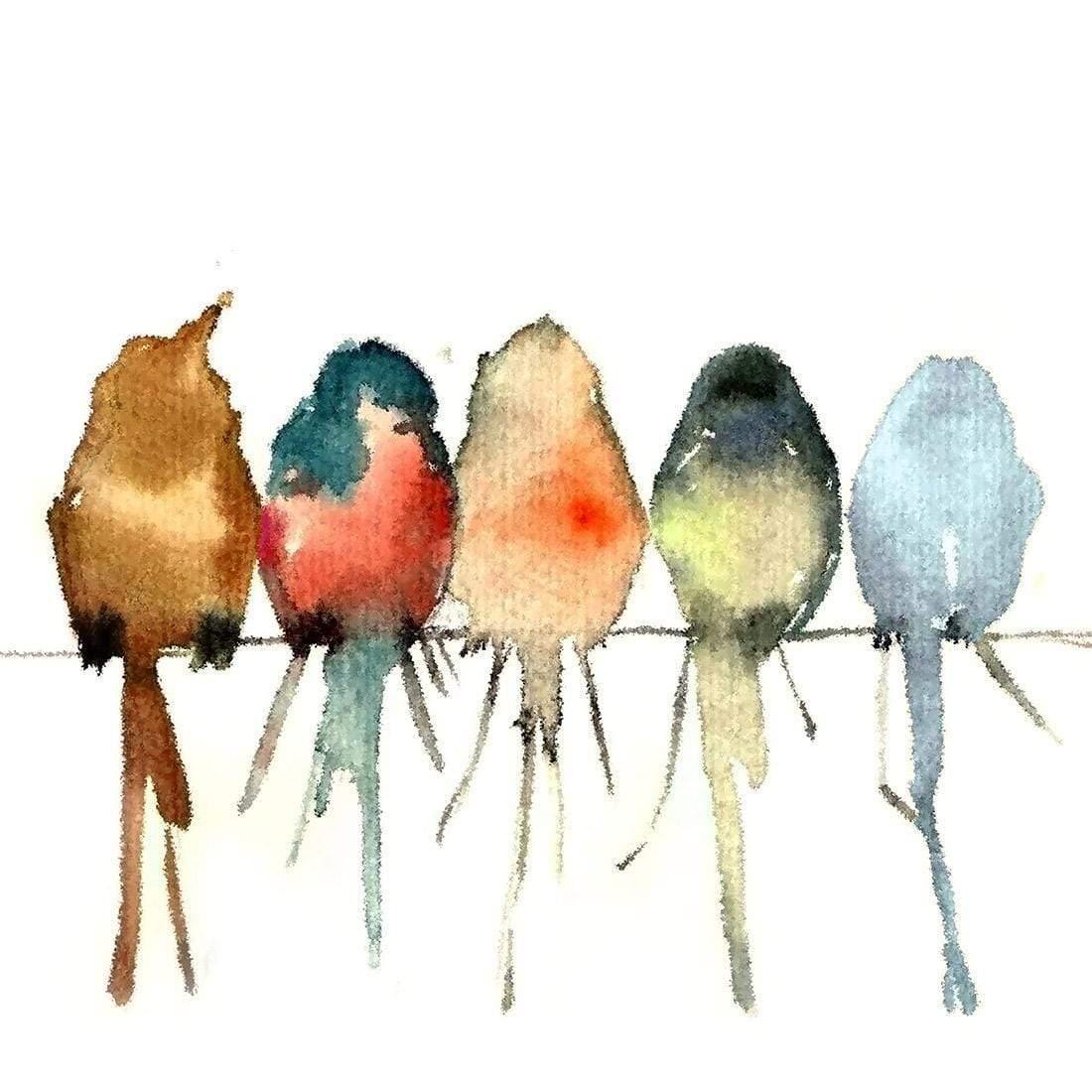 Watercolour Birds on Branch Perfect Pairs