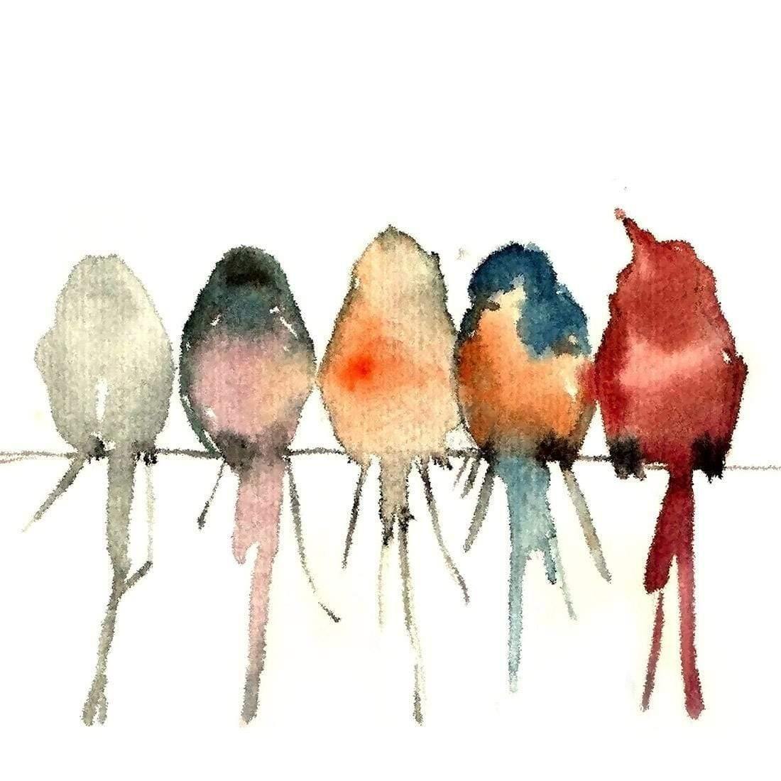 Watercolour Birds on Branch Perfect Pairs