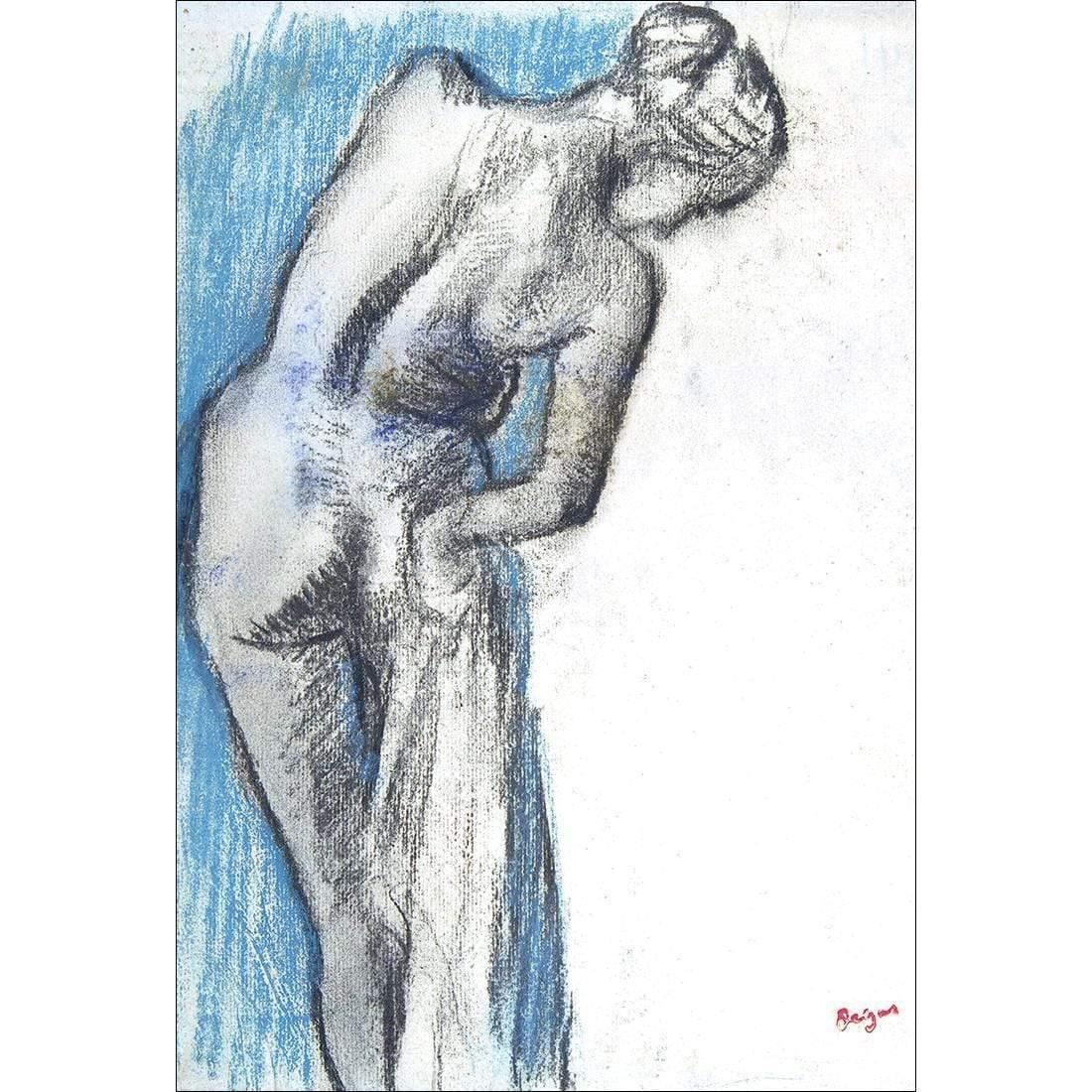 Bathing Nude Blue By Edgar Degas