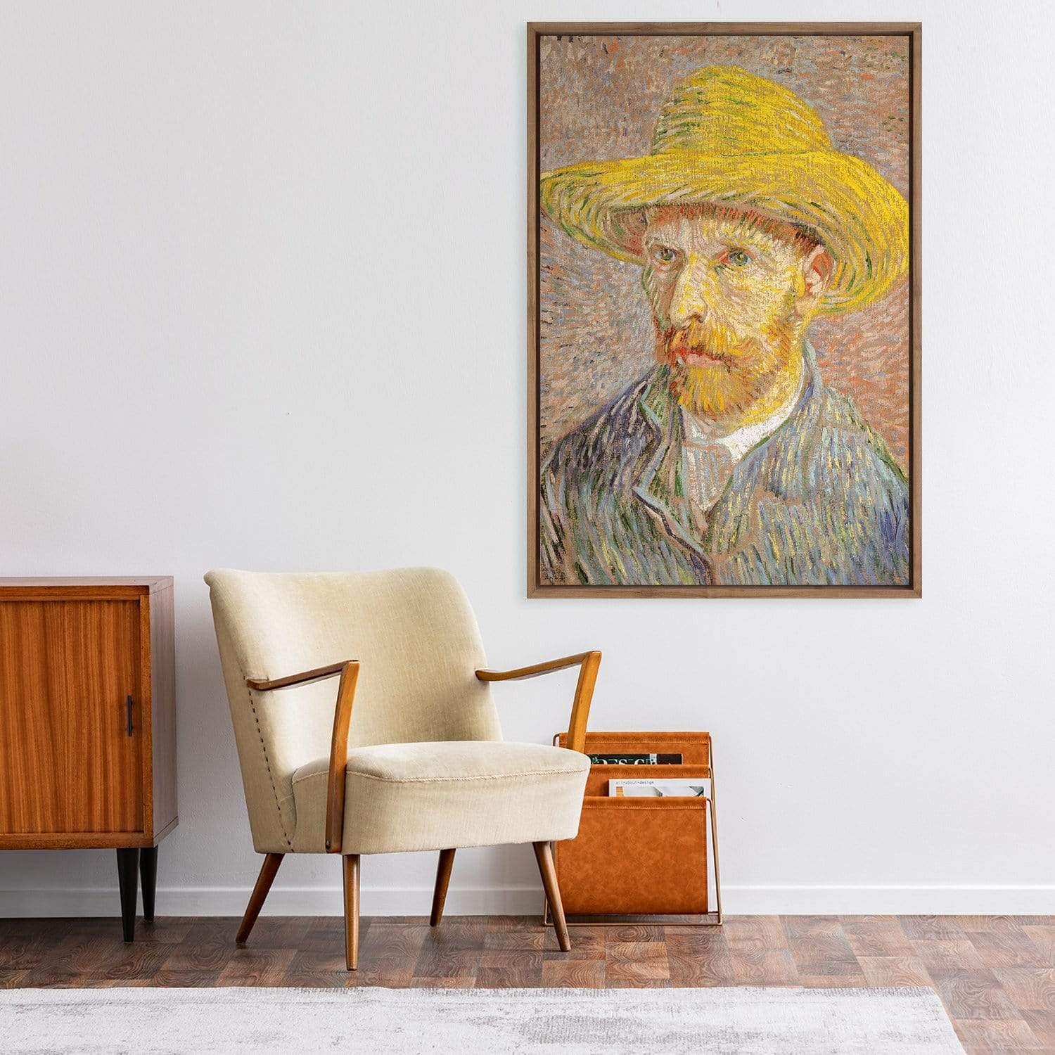 Self Portrait with a Straw Hat By Van Gogh