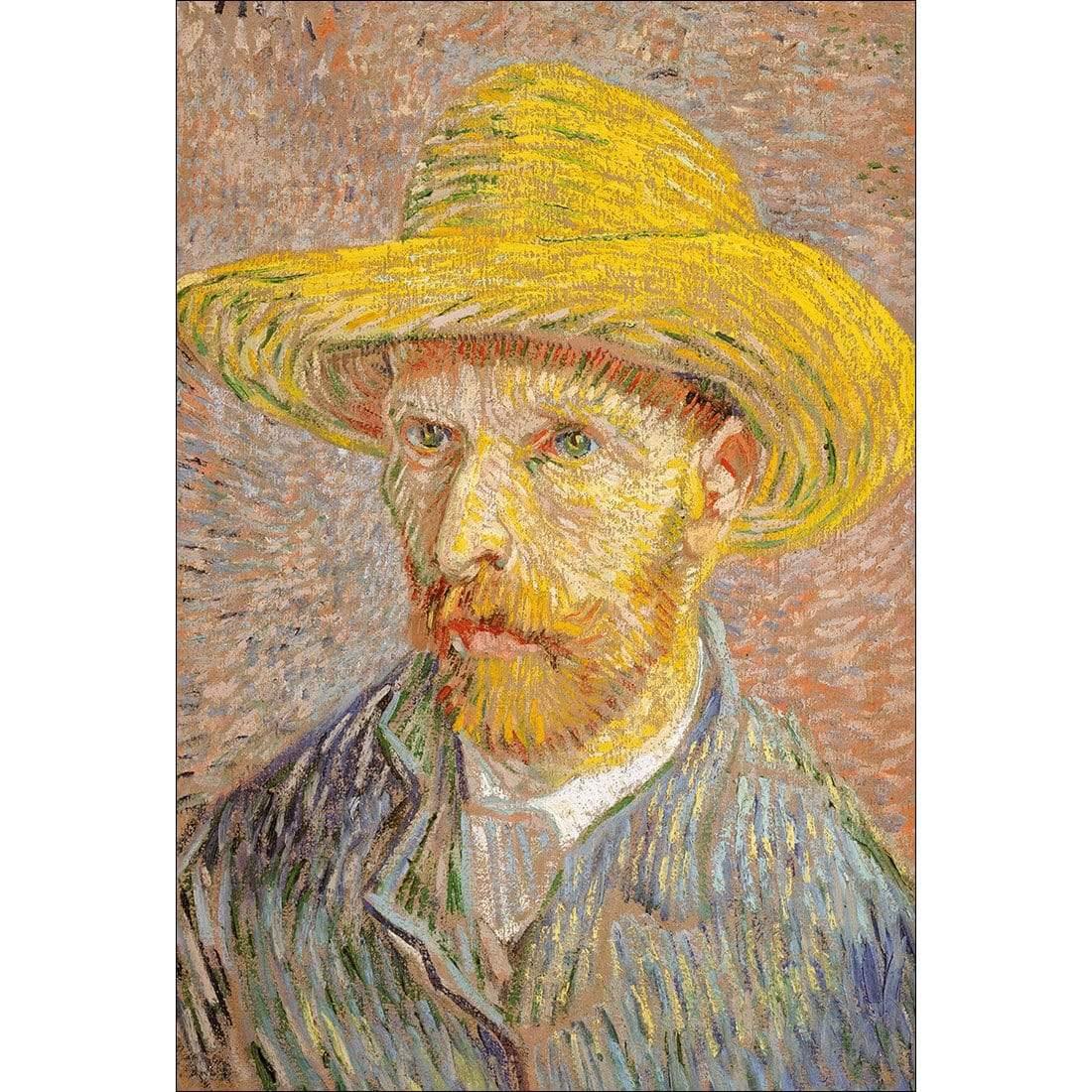 Self Portrait with a Straw Hat By Van Gogh