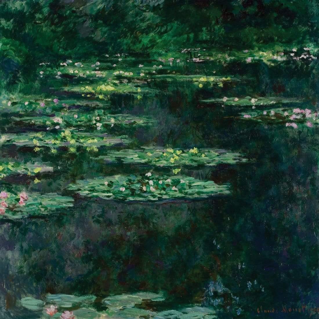 Green Water Lilies By Monet