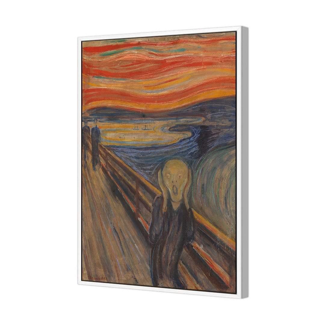 The Scream by Edvard Munch | Classic Canvas | Floating Frame | White