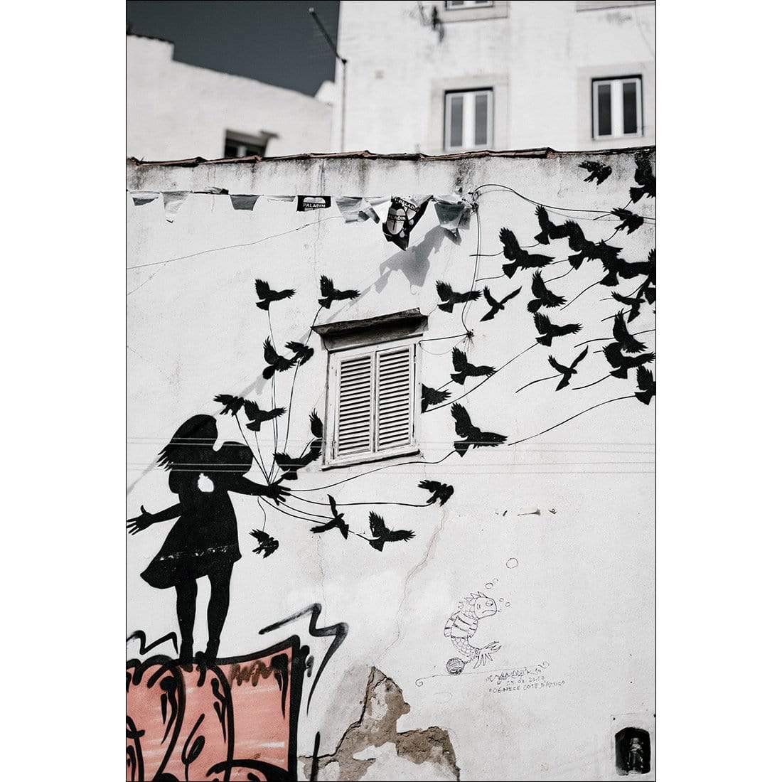 Street Art - Graffiti Birds Flying