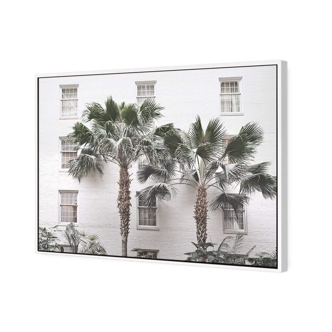 Palm Hotel | Classic Canvas | Floating Frame | White