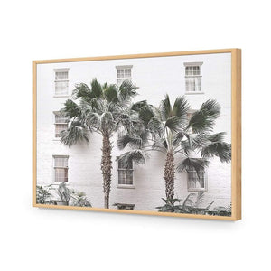 Palm Hotel | Classic Acrylic | Flat Frame No Border | Oak