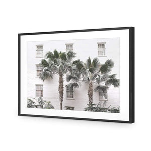 Palm Hotel | Classic Acrylic | Flat Frame With Border | Black
