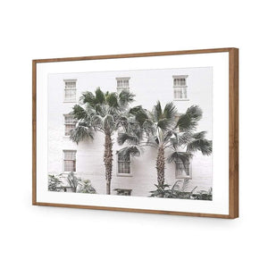 Palm Hotel | Classic Acrylic | Flat Frame With Border | Natural