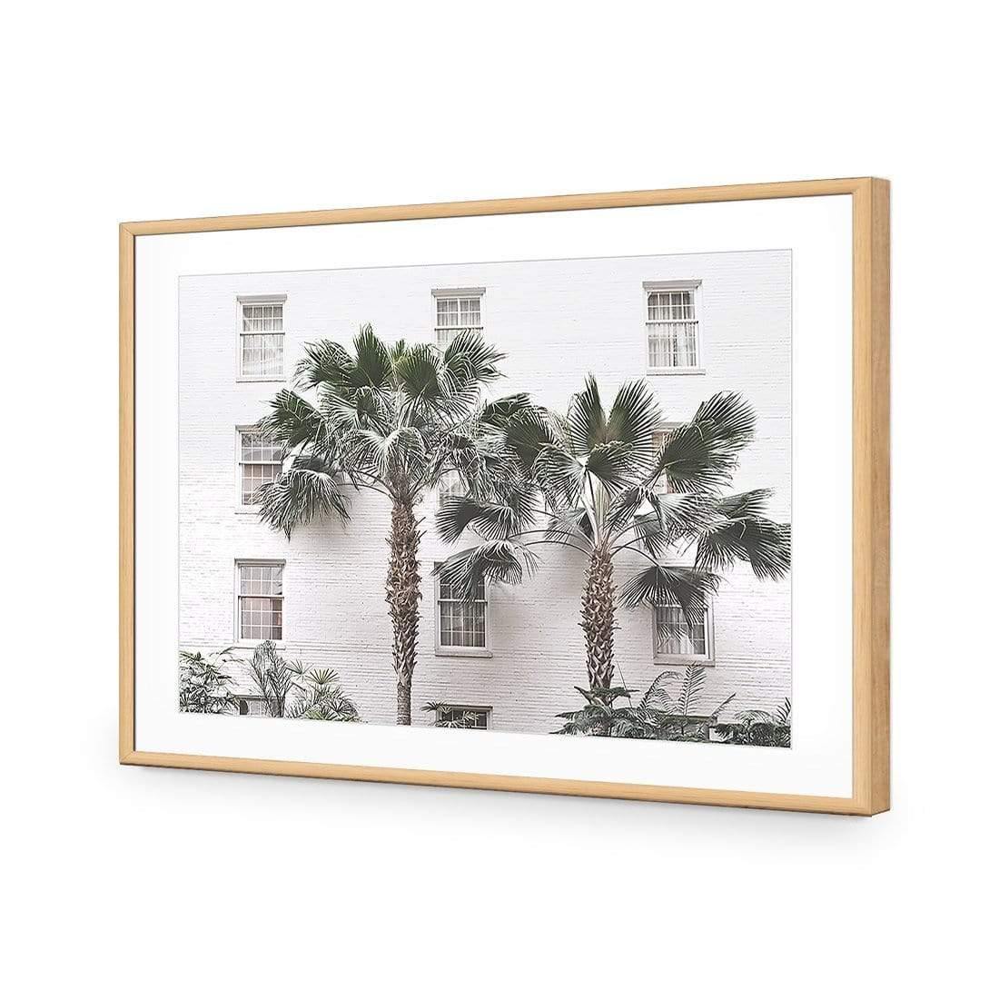 Palm Hotel | Classic Acrylic | Flat Frame With Border | Oak