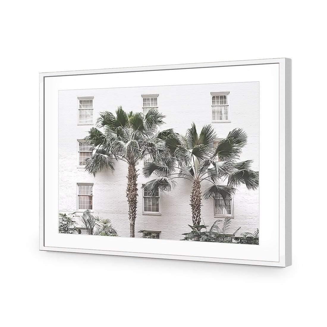Palm Hotel | Classic Acrylic | Flat Frame With Border | White