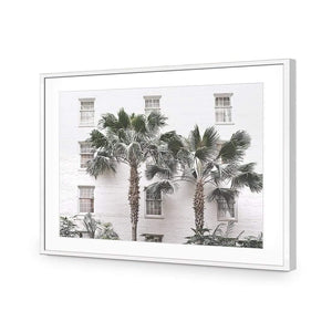 Palm Hotel | Classic Acrylic | Flat Frame With Border | White