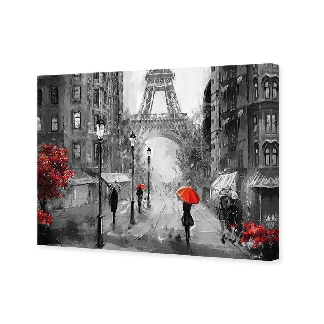 Shopping in Paris, Black and White with Red | Classic Canvas | No Frame | Stretched Canvas