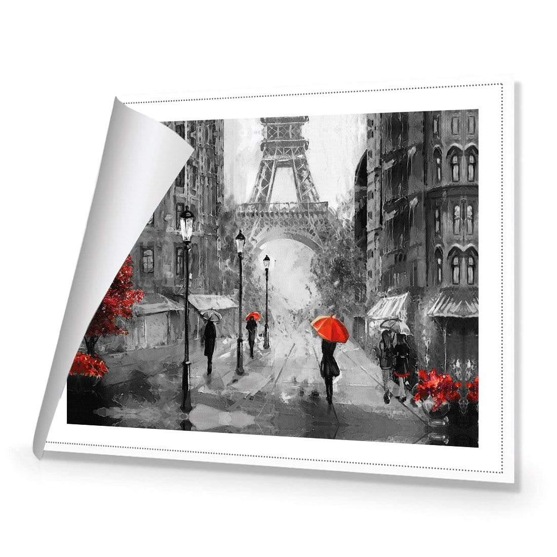 Shopping in Paris, Black and White with Red