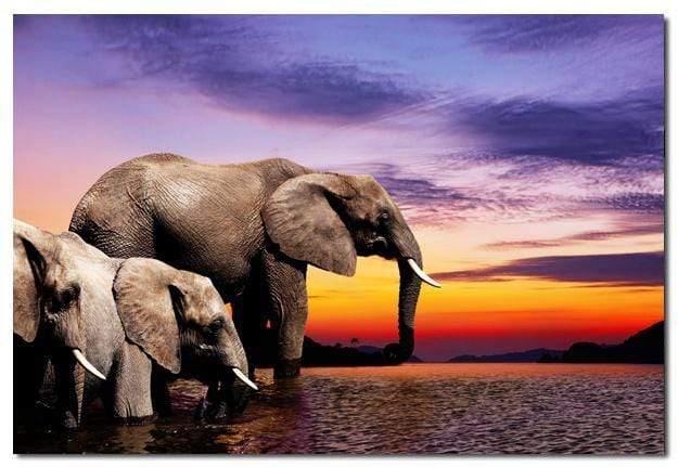 African Savannah Elephants (Rectangle)