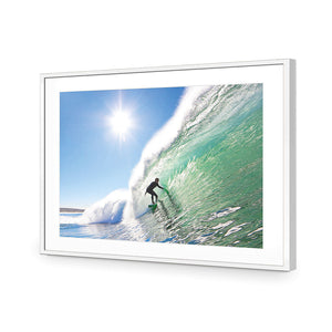 Surfer in the Sun, Rectangle | Classic Acrylic | Flat Frame With Border | White