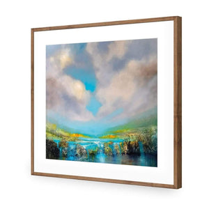 Waterfall Gorge by Annette Schmucker | Classic Acrylic | Flat Frame With Border | Natural