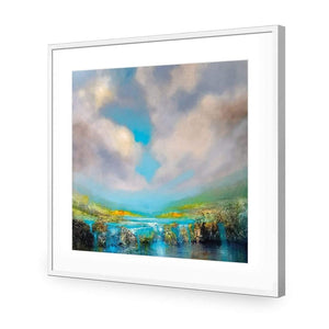 Waterfall Gorge by Annette Schmucker | Classic Acrylic | Flat Frame With Border | White