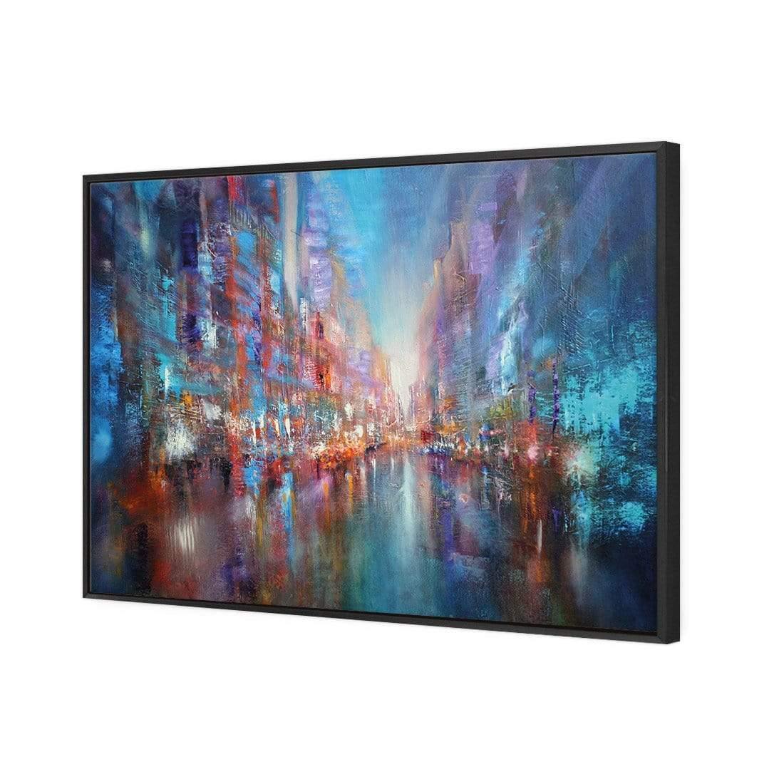 City of Blue by Annette Schmucker | Classic Canvas | Floating Frame | Black