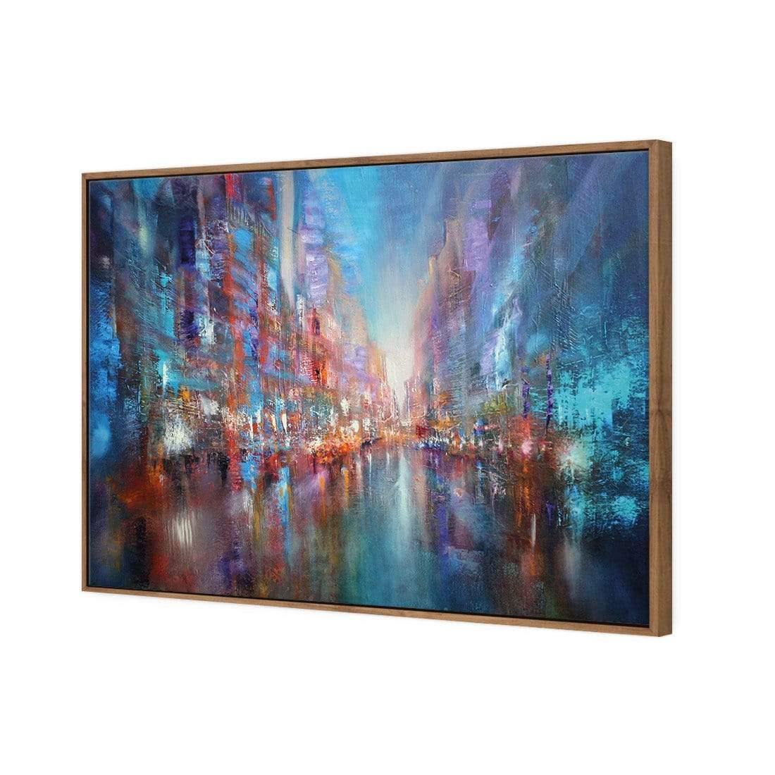 City of Blue by Annette Schmucker | Classic Canvas | Floating Frame | Natural