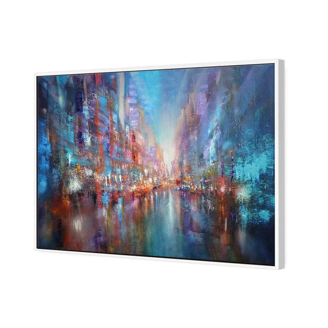 City of Blue by Annette Schmucker | Classic Canvas | Floating Frame | White