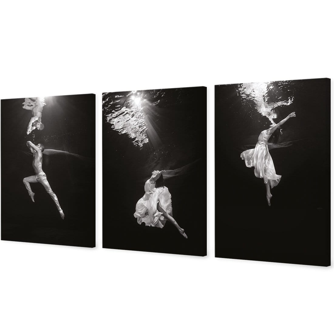 Underwater Ballet Trio Art Set | Classic Canvas | No Frame | Stretched Canvas