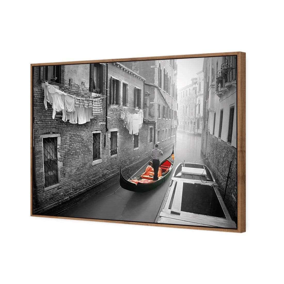 Venice Canal Boat Black & White with Red By Ben Heine