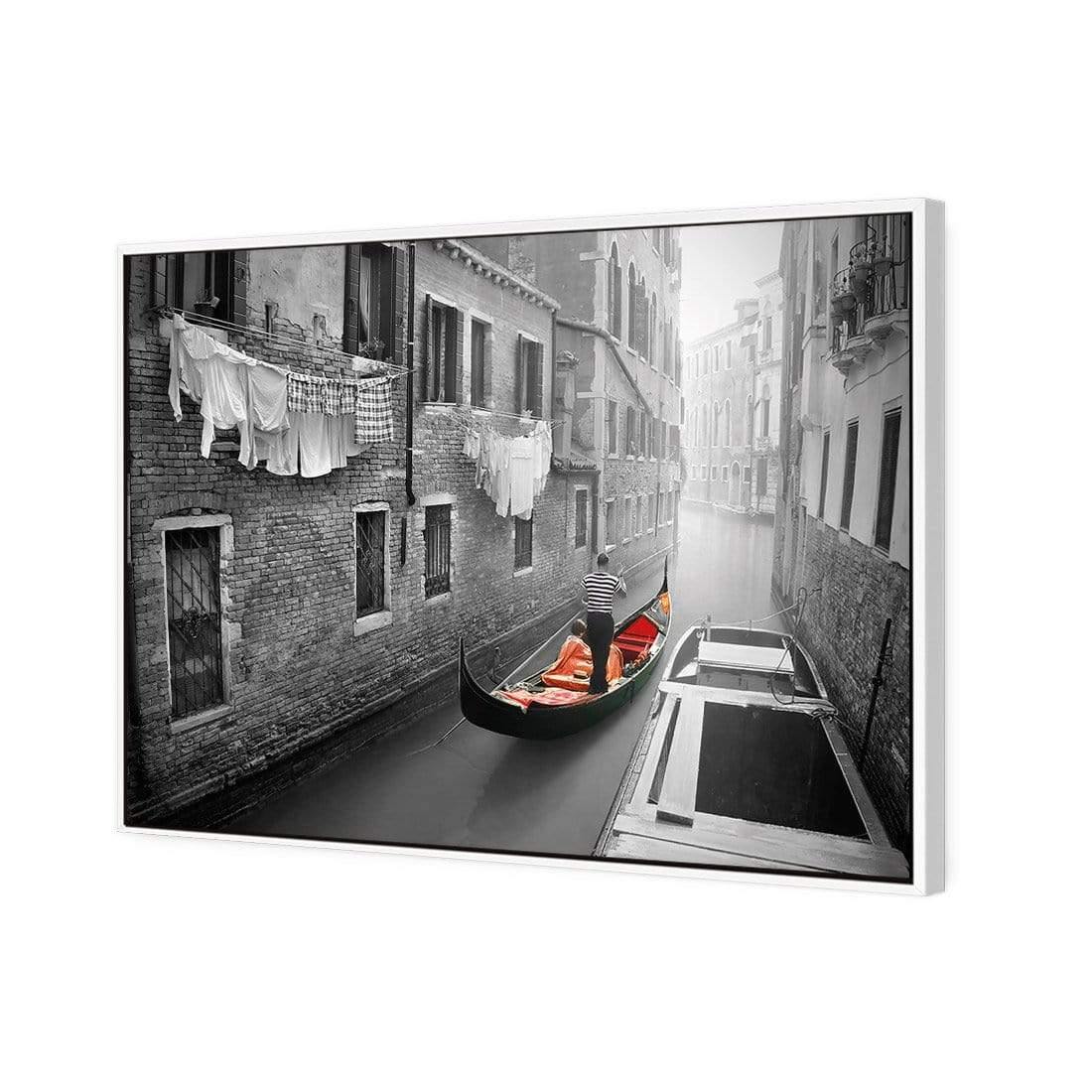 Venice Canal Boat Black & White with Red By Ben Heine