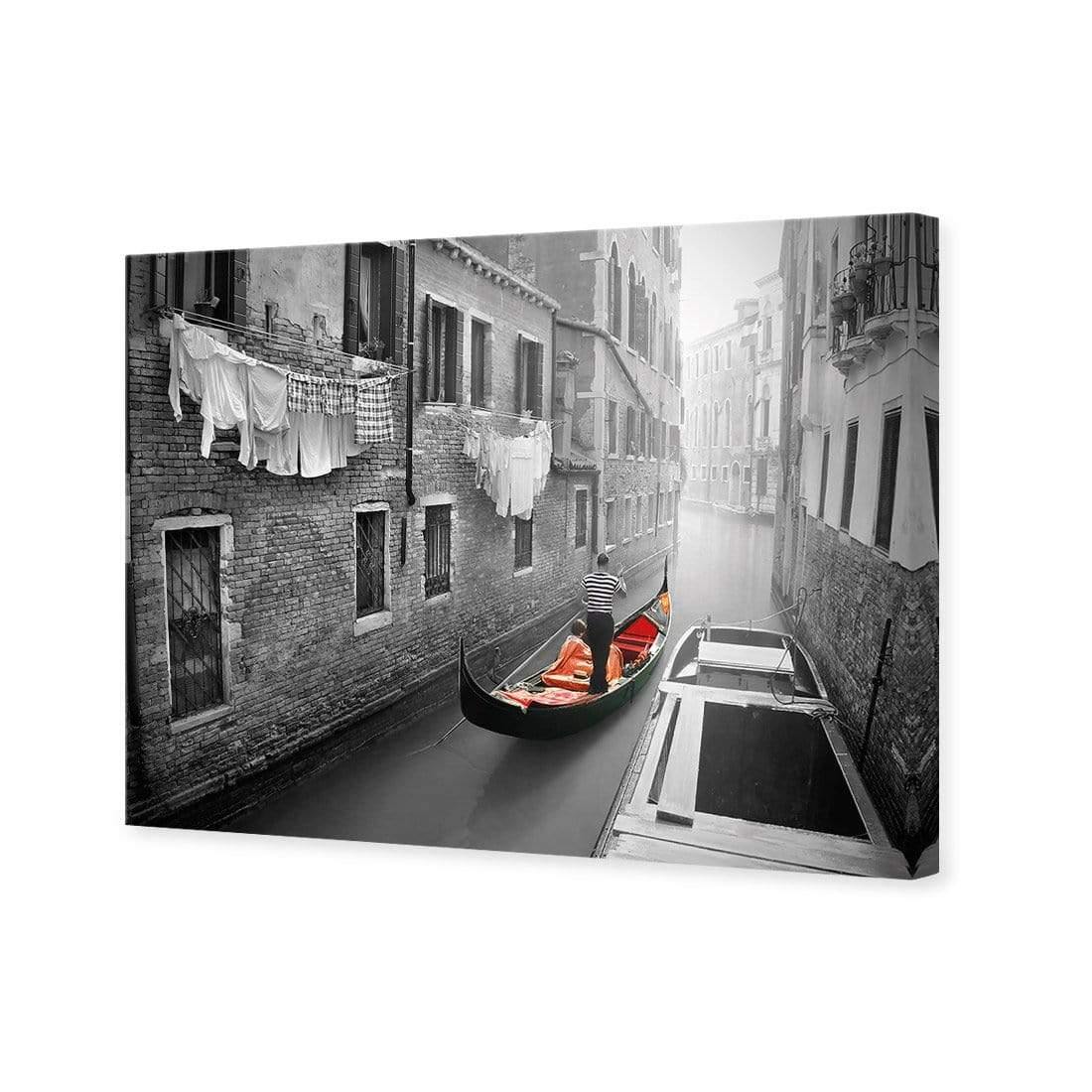 Venice Canal Boat Black & White with Red By Ben Heine