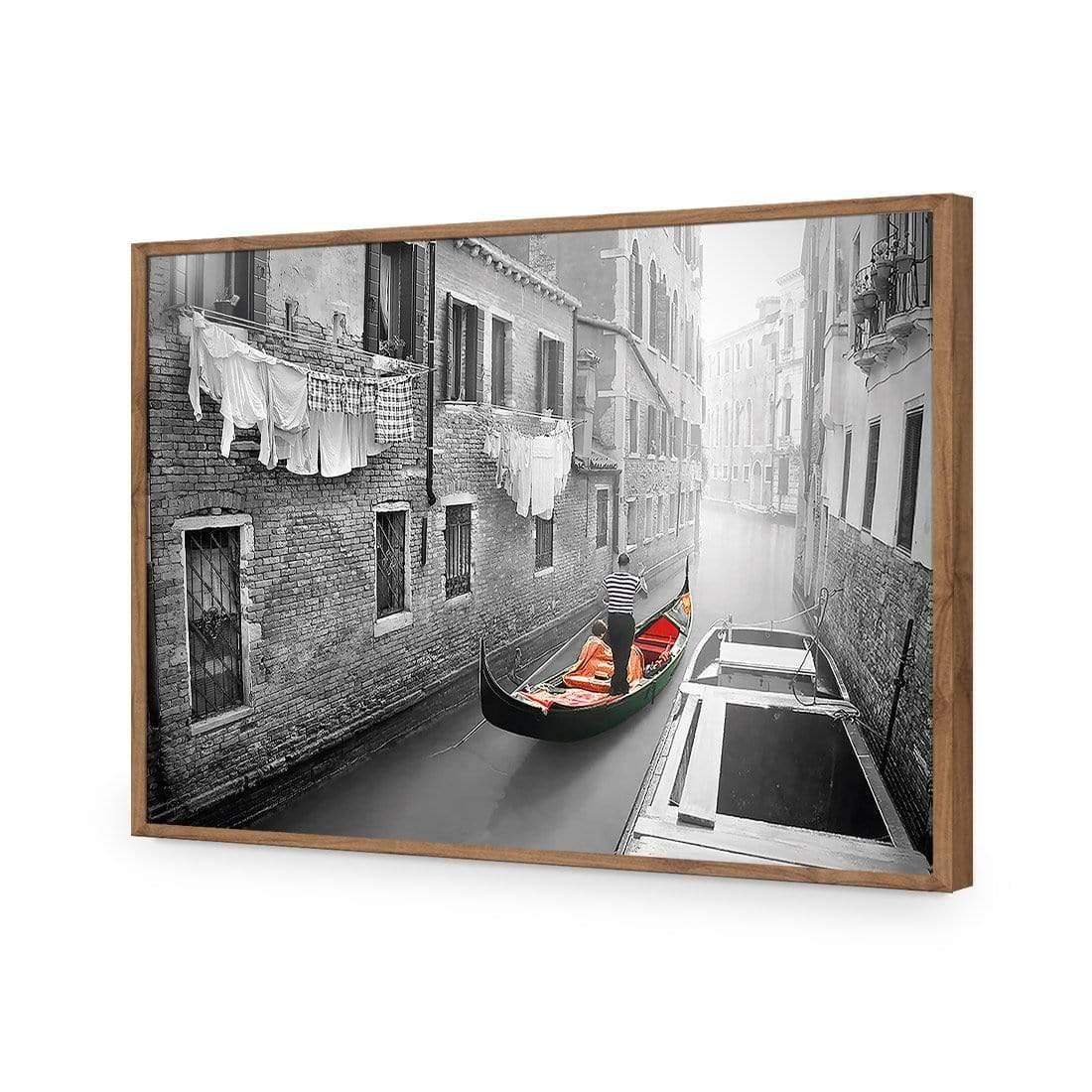 Venice Canal Boat Black & White with Red By Ben Heine