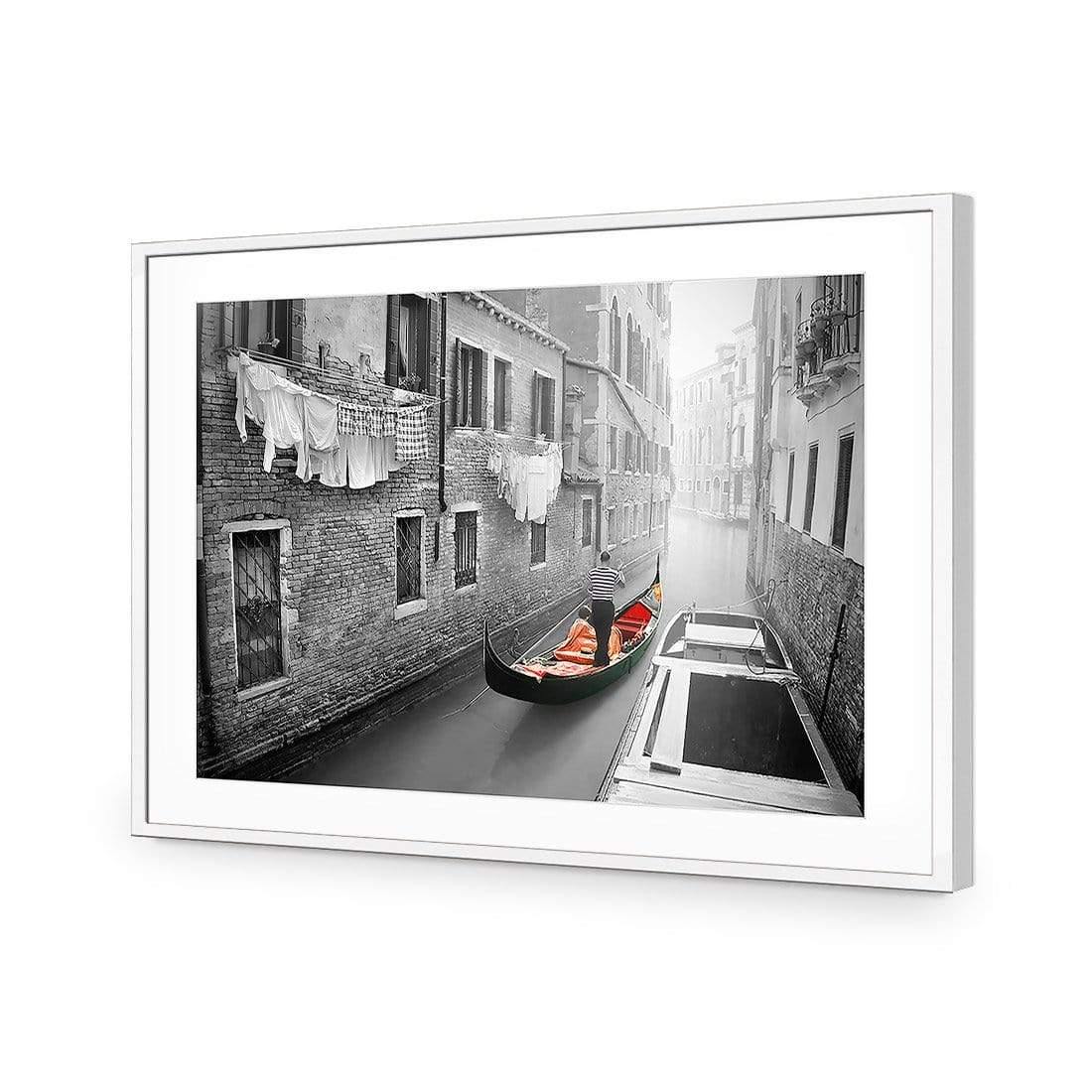 Venice Canal Boat Black & White with Red By Ben Heine