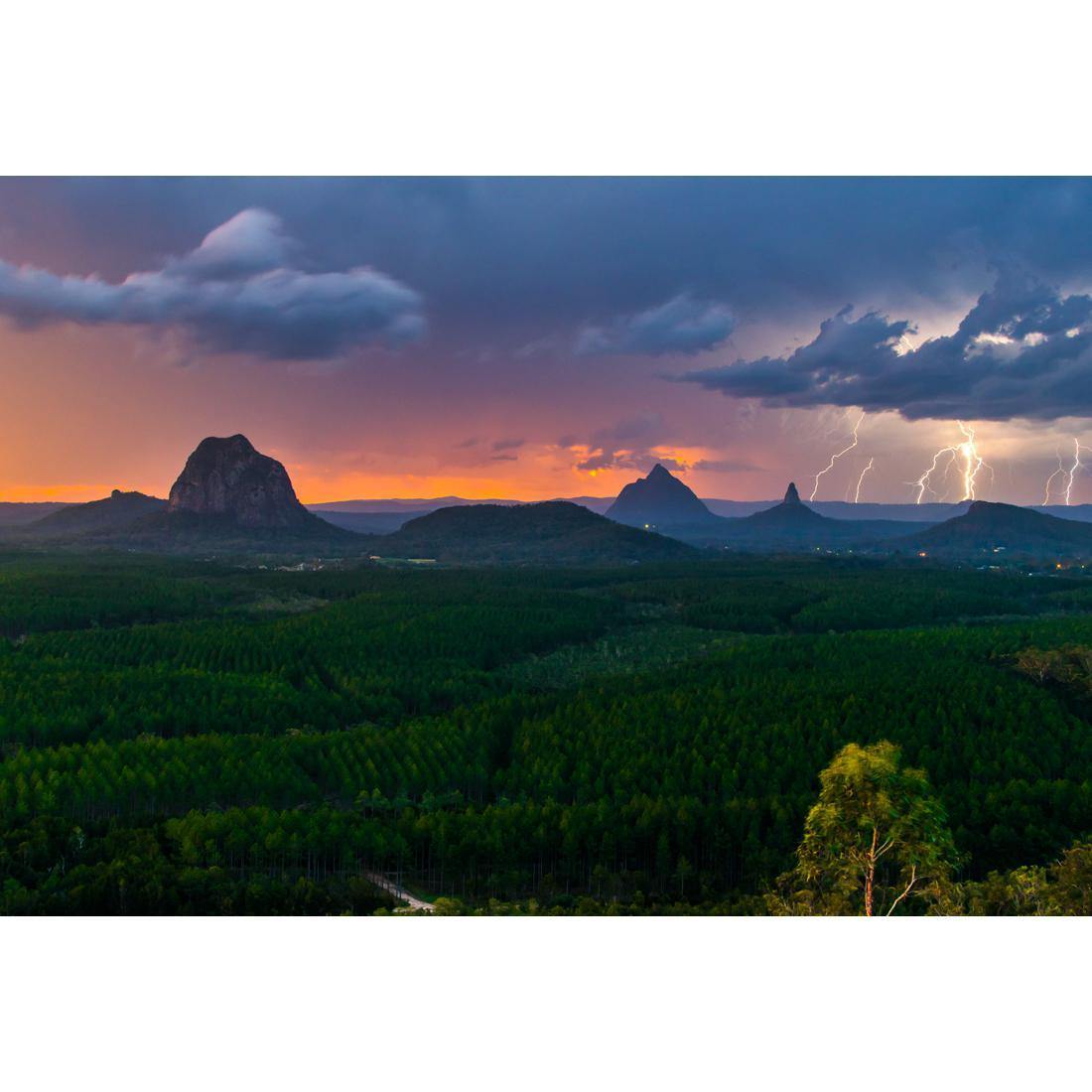 Lightning Over Glasshouse Mountains