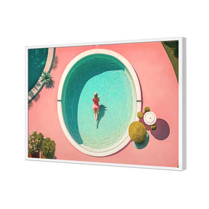 Relaxing Pool 1 | Classic Canvas | Floating Frame | White