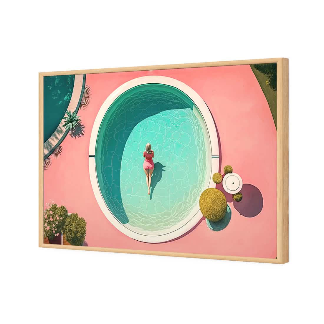Relaxing Pool 1 | Classic Acrylic | Flat Frame No Border | Oak
