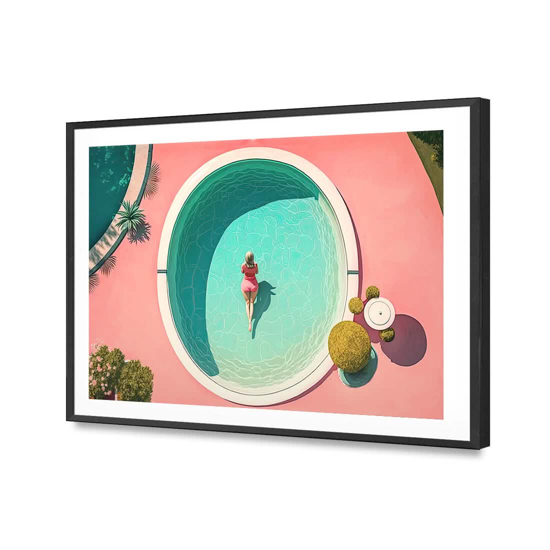 Relaxing Pool 1 | Classic Acrylic | Flat Frame With Border | Black