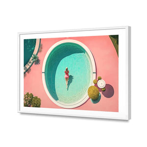 Relaxing Pool 1 | Classic Acrylic | Flat Frame With Border | White