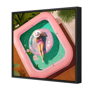 Relaxing Pool 2 | Classic Canvas | Floating Frame | Black
