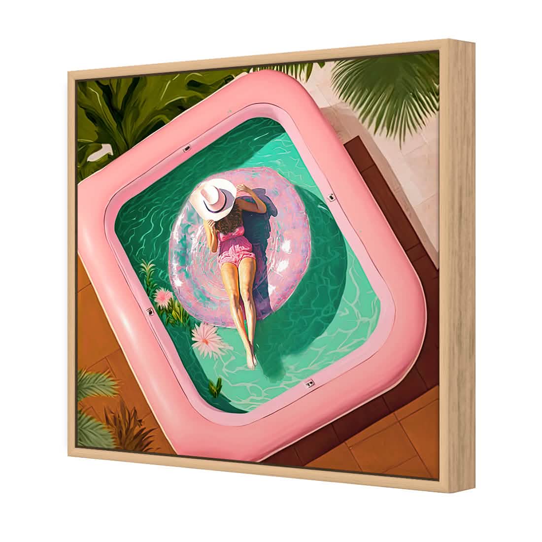Relaxing Pool 2 | Classic Canvas | Floating Frame | Oak