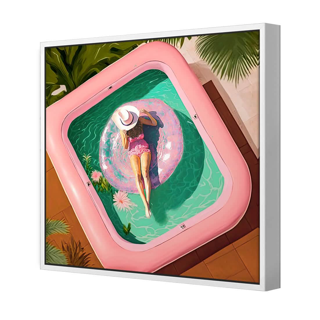 Relaxing Pool 2 | Classic Canvas | Floating Frame | White