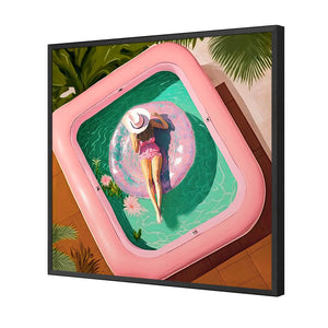 Relaxing Pool 2 | Classic Acrylic | Flat Frame No Border | Black