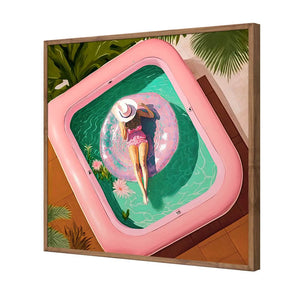 Relaxing Pool 2 | Classic Acrylic | Flat Frame No Border | Natural