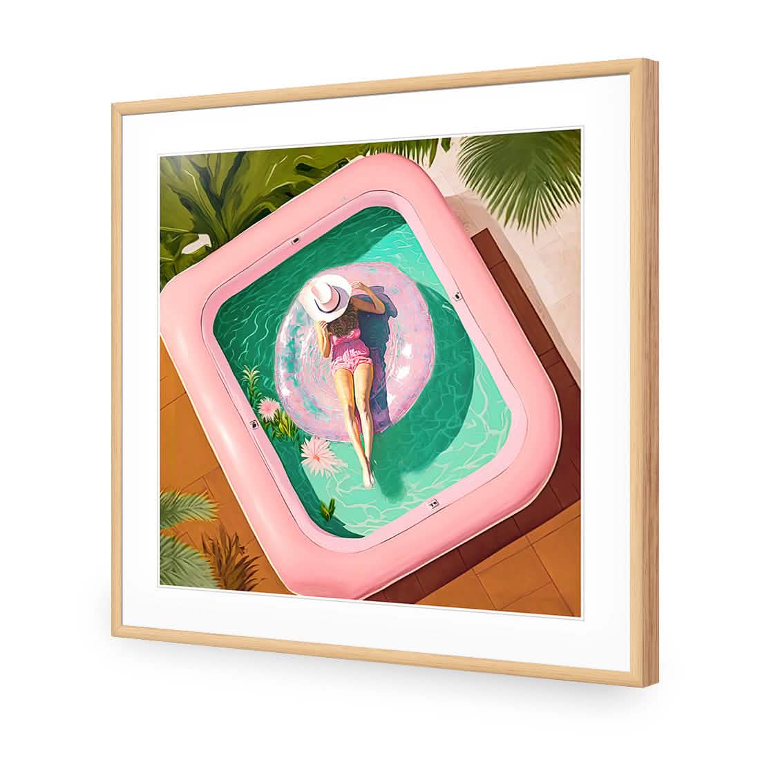 Relaxing Pool 2 | Classic Acrylic | Flat Frame With Border | Oak