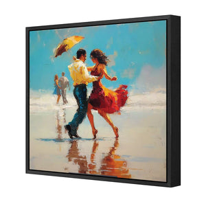 New Dancing On the Beach | Classic Canvas | Floating Frame | Black