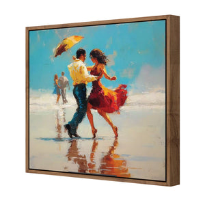 New Dancing On the Beach | Classic Canvas | Floating Frame | Natural