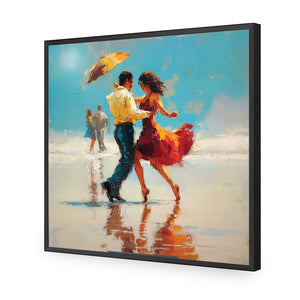 New Dancing On the Beach | Standard Acrylic | Flat Frame No Border | Black