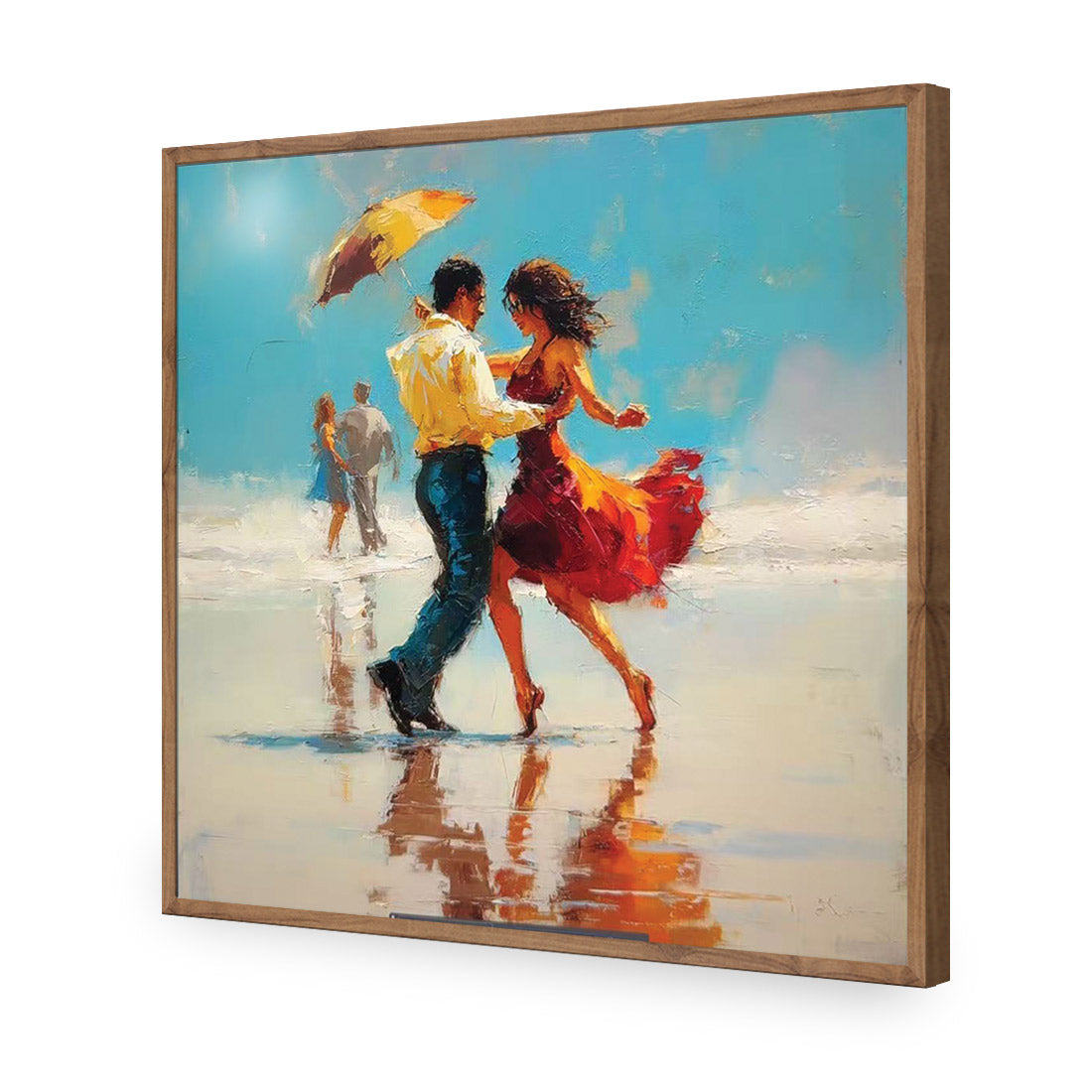 New Dancing On the Beach | Standard Acrylic | Flat Frame No Border | Natural
